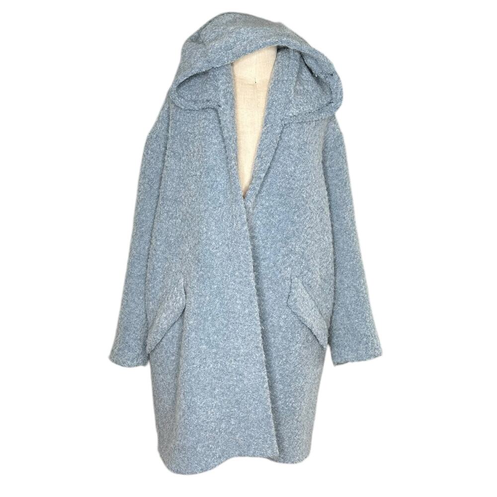 ISABEL MARANT Blue Hooded Oversized Open Coat Jacket Women's Size 38 US Medium